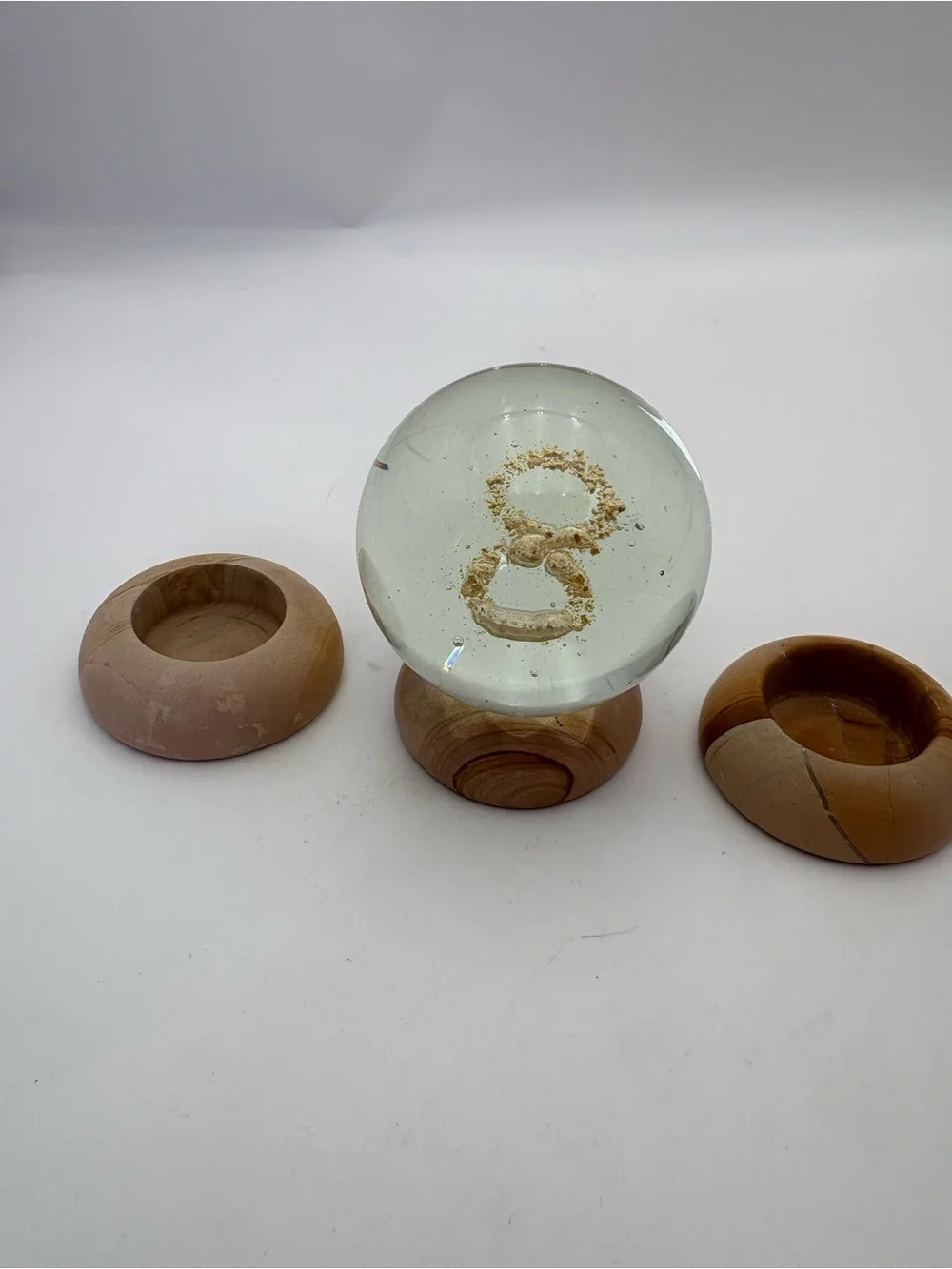 Gorgeous Stone Candle Or Paperweight Holders - Set of 3 - Natural Light Brown